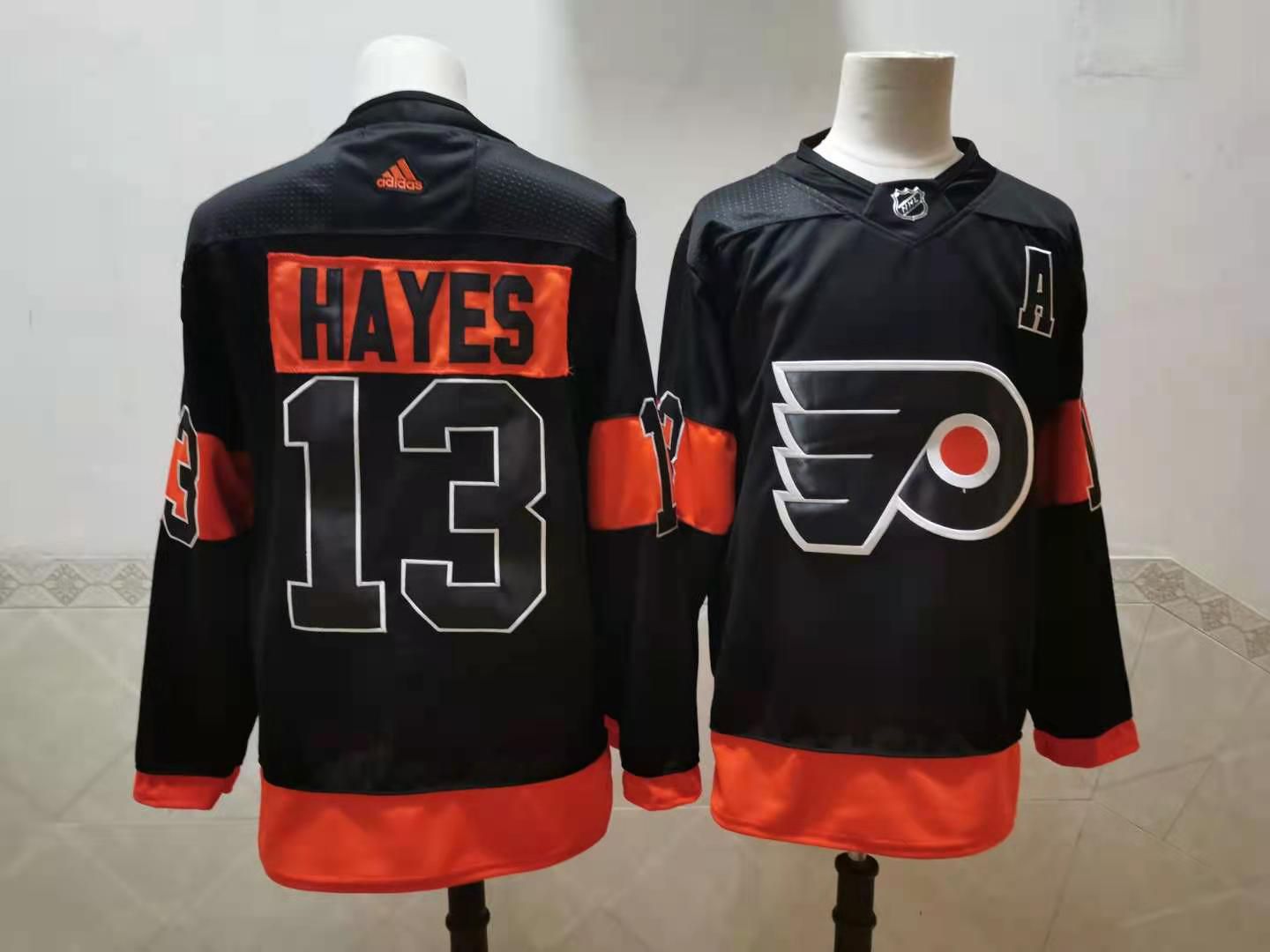 Men Philadelphia Flyers #13 Hayes Black Authentic Stitched 2020 Adidias NHL Jersey->los angeles lakers->NBA Jersey